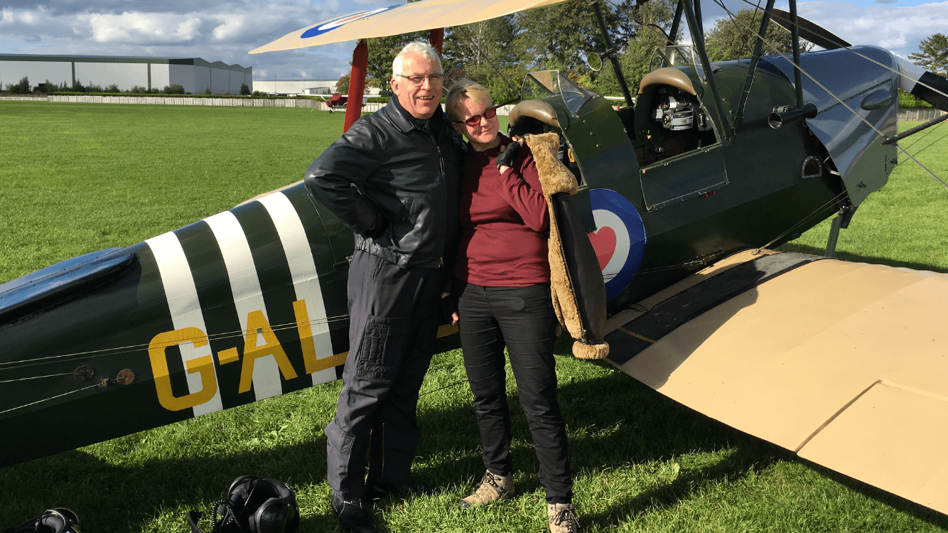 tiger moth, tiger moth flight experience, flight experience, father's day gift, anniversary gift, hot air balloon flight, RAFBF, RAF Benevolent Fund